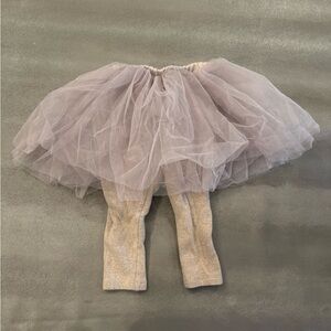 Douuod Beige and Gray Knit Skirt with Leggings. Size 18 months